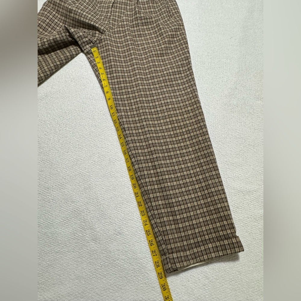Woolrich Women 14 Brown Wool Blend Plaid Tapered High Rise Lined Pockets Pants - Picture 9 of 13